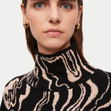 Jigsaw Rock Swirl Turtle Neck Jumper
