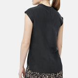 Jigsaw Silk Habotai Cowl Neck Top Black