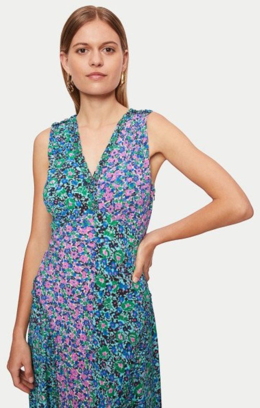 Jigsaw Vintage Poppy Mix Print Dress