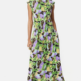 Jigsaw Graphic Pansy Cowl Neck Dress