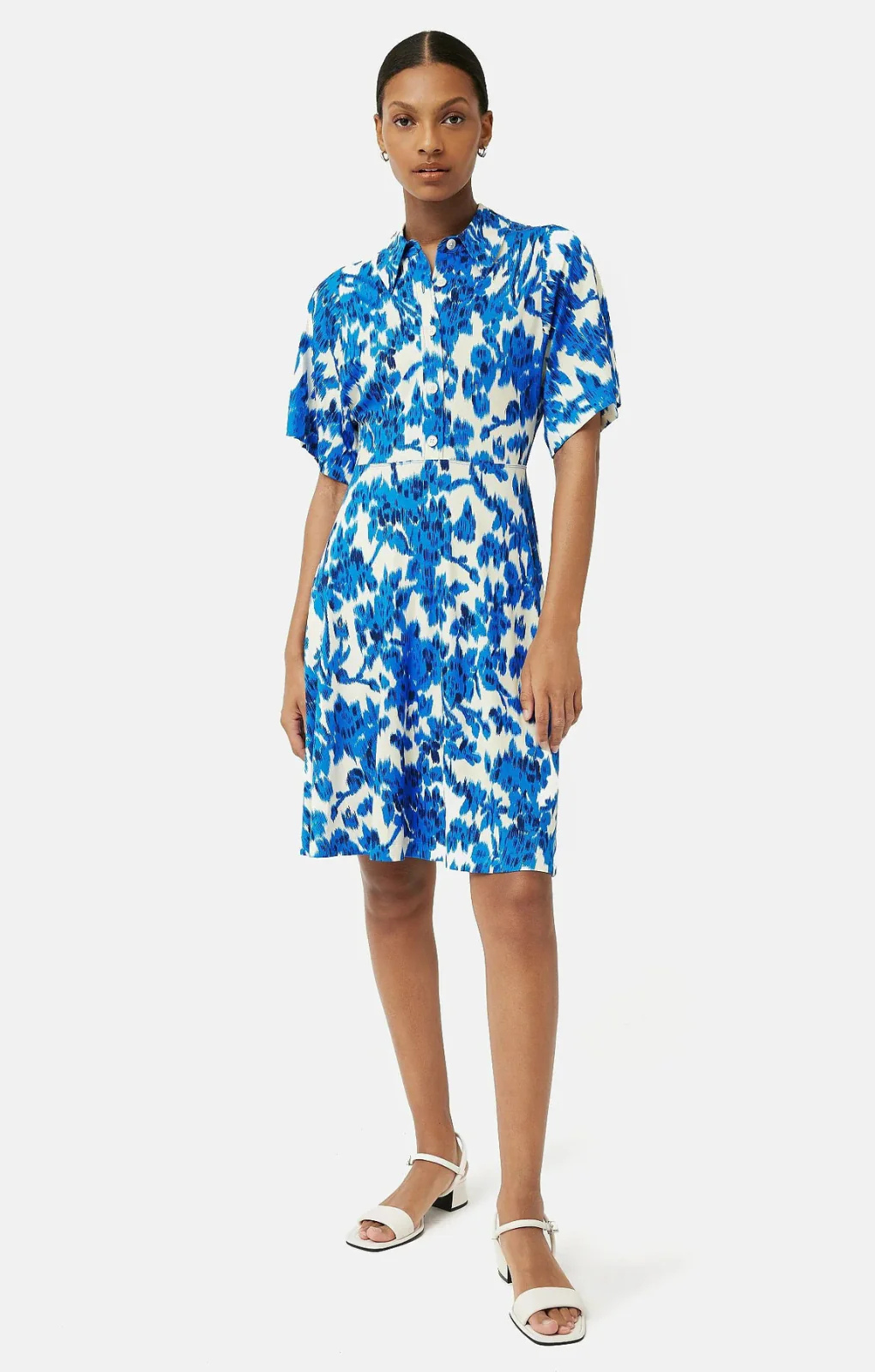 Jigsaw Ikat Posy Jersey Shirt Dress – dresses by Jigsaw, available to rent from Hirestreet