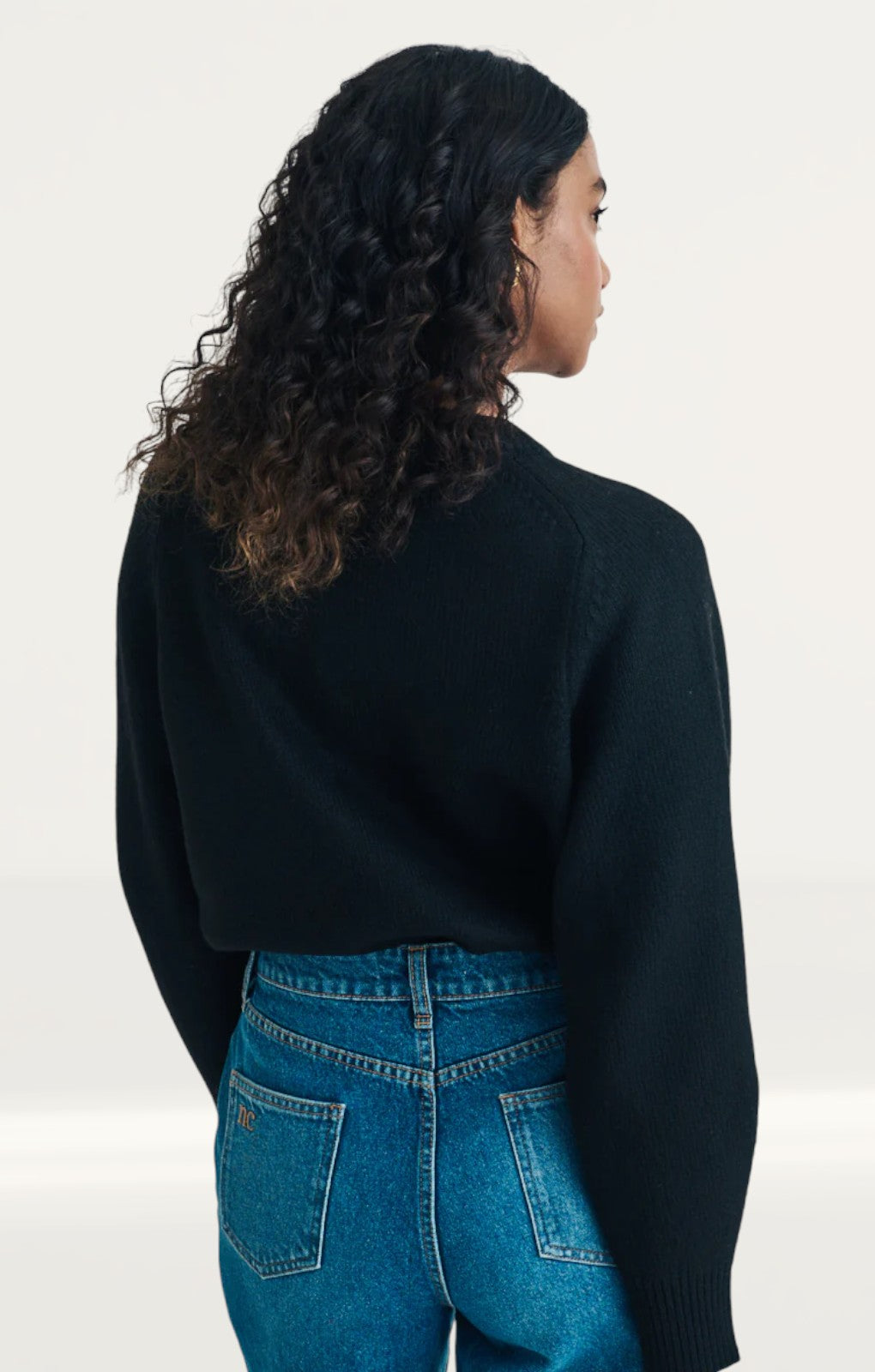 Nobody's Child Black Knitted Crew Neck Cardigan