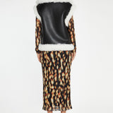 Glamorous Black & White Faux Shearling Oversized Gilet