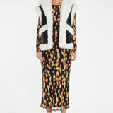 Glamorous Black & White Faux Shearling Oversized Gilet