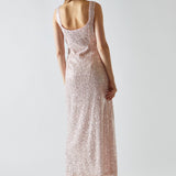 Glamorous Pink & Silver Sequin Bias Cut Maxi Dress