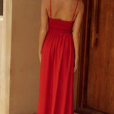 Runaway The Label Kelani Luxe Red Maxi Dress