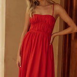 Runaway The Label Kelani Luxe Red Maxi Dress