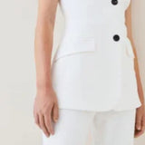 Karen Millen Compact Stretch Tailored Button Bodice Jumpsuit