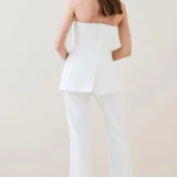 Karen Millen Compact Stretch Tailored Button Bodice Jumpsuit