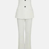Karen Millen Compact Stretch Tailored Button Bodice Jumpsuit