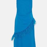 Karen Millen Viscose Satin Back Crepe Feather Cami Midi Dress