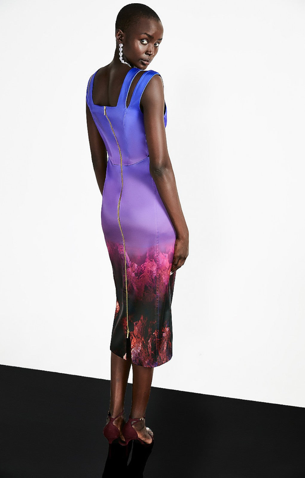 Karen Millen Weston Ombre Mountain Column Midi Dress – dresses by Karen Millen, available to rent from Hirestreet