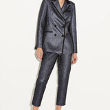 Karen Millen Metallic Jacquard Tailored Single Breasted Jacket