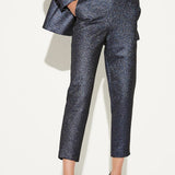 Karen Millen Metallic Jacquard Waistband Detail Slim Leg Trouser