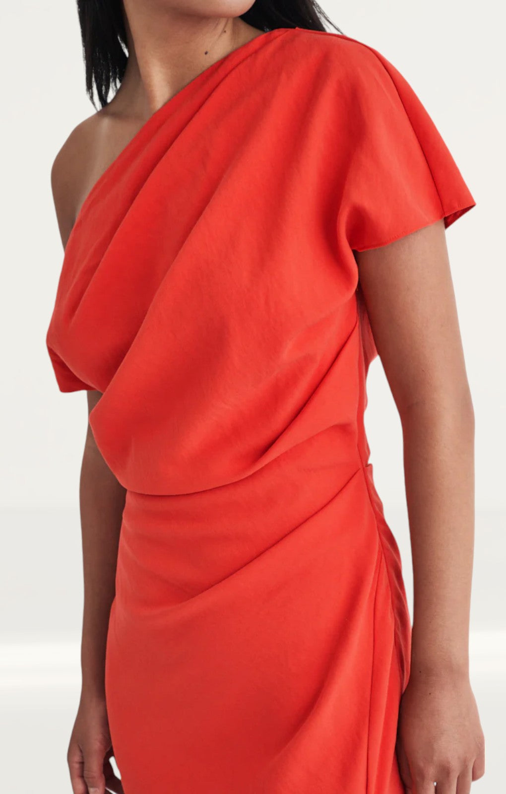 Rent Nobody's Child Red Draped Off Shoulder Katty Midi Dress | Hirestreet Rent Nobody's Child Red Draped Off Shoulder Katty Midi Dress | Hirestreet
