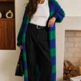 Charli London Kay Cardigan - Emerald Blue Marine Stripes