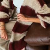 Charli London Kay Cardigan - Ruby Beige Stripes