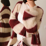 Charli London Kay Cardigan - Ruby Beige Stripes