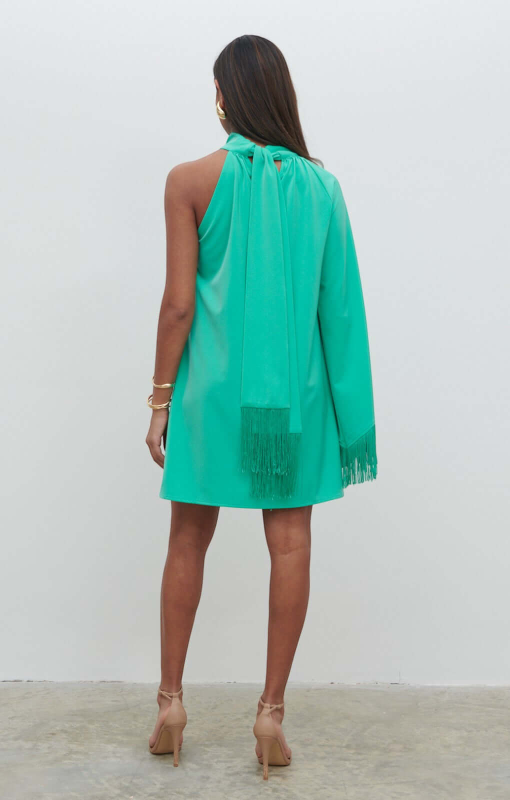 Pretty Lavish Keeley One Shoulder Jade Green Mini Dress