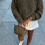 Glamorous Khaki-Fleck Crew-Neck Jumper