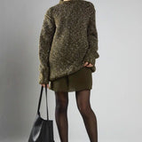 Glamorous Khaki-Fleck Crew-Neck Jumper