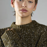 Glamorous Khaki-Fleck Crew-Neck Jumper