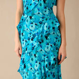 Ro&Zo Kirstee Blue Floral Print Ruffle Cami Maxi Dress