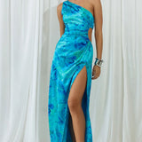 Runaway The Label Lexana Blue Floral Maxi Dress