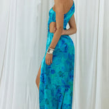 Runaway The Label Lexana Blue Floral Maxi Dress