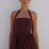 Runaway The Label Locklea Midi Dress in Chocolate