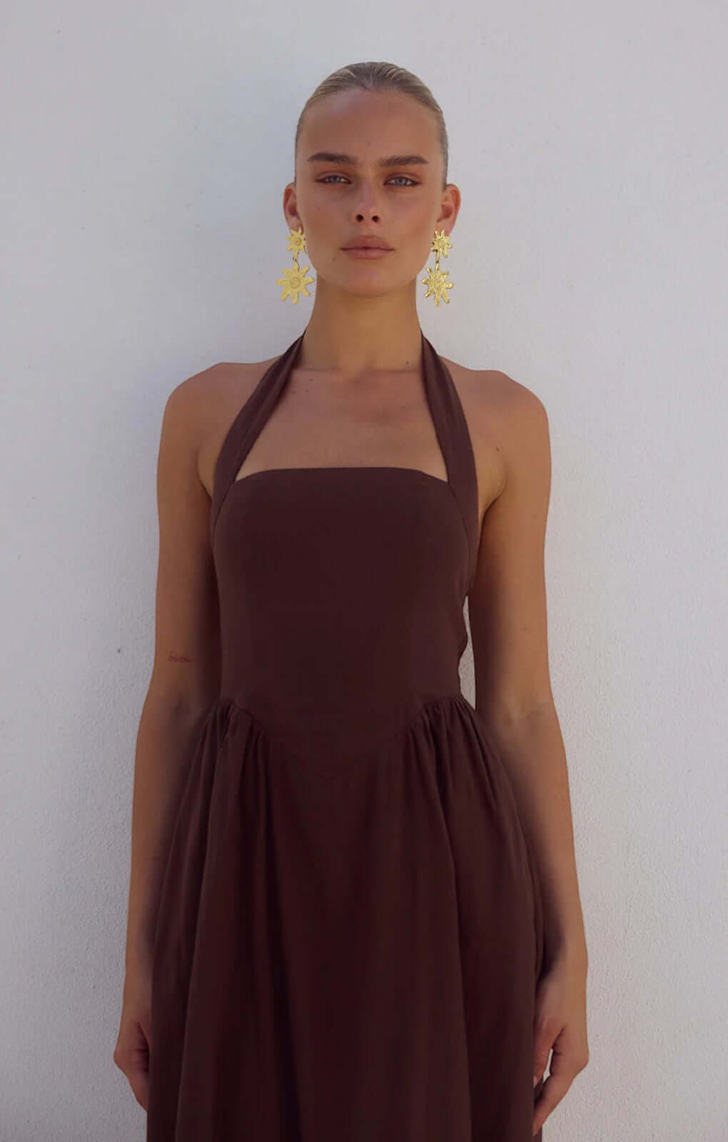 Runaway The Label Locklea Midi Dress in Chocolate