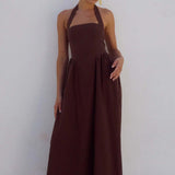 Runaway The Label Locklea Midi Dress in Chocolate