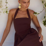 Runaway The Label Locklea Midi Dress in Chocolate