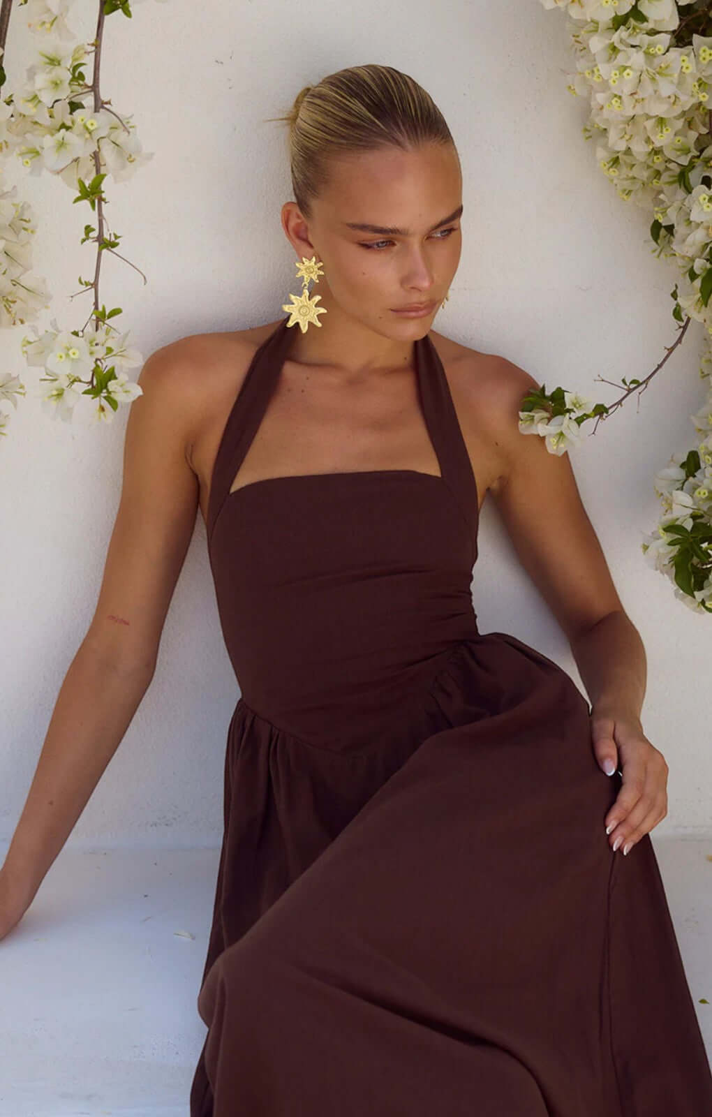 Runaway The Label Locklea Midi Dress in Chocolate