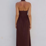 Runaway The Label Locklea Midi Dress in Chocolate