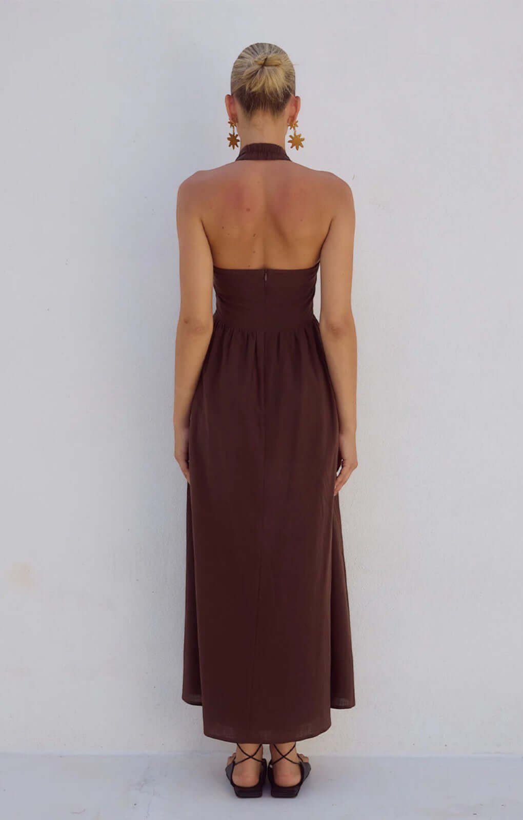 Runaway The Label Locklea Midi Dress in Chocolate