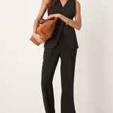 Nobody's Child Leo Longline Crepe Waistcoat Black