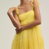 Let Me Be Eyelet Tulle Mini Dress