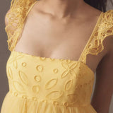 Let Me Be Eyelet Tulle Mini Dress