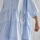 Glamorous Light Blue Collared Skater Mini Dress