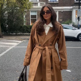 Nobody's Child Light Brown Double Breasted Trench Coat