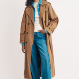Nobody's Child Light Brown Double Breasted Trench Coat