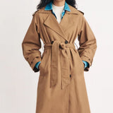 Nobody's Child Light Brown Double Breasted Trench Coat