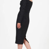 Little Mistress Black Bardot Midi Dress