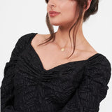 Little Mistress Black Bardot Midi Dress