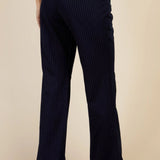 Little Mistress Navy Pinstripe Trousers By Vogue Williams