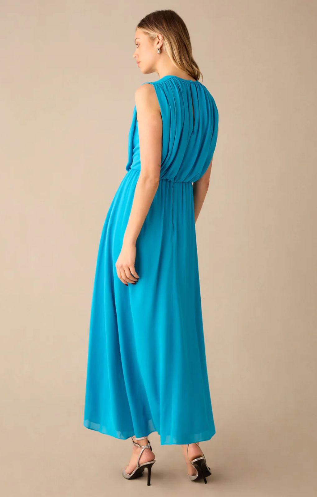 Ro&Zo Lucia Blue Gathered Waist Maxi Dress