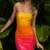 Runaway The Label Malibu Tropical Sequin Midi Dress