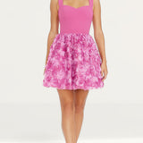 Dress The Population Melanie Sky Fuschia Skirt Mini Dress