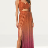 Dress The Population Meredith Orange Cutout Maxi Dress